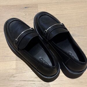 Aldo Black Loafers with Silver Accent